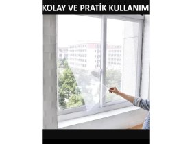 Resim Sineklik Pencere Cam Tül Sineklik Yapışkan Bantlı Tek Kanat Böcek Sinek Önleyici 
