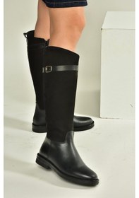 Resim Fox Shoes V654002803 Siyah Hakiki Deri Düz Tabanlı Binici Çizmesi Siyah 