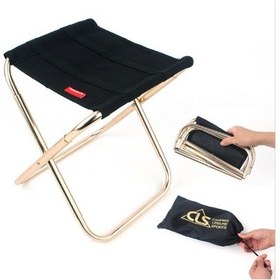 Resim Cls Açık Taşınabilir Alüminyum Alaşımlı Balıkçılık Barbekü Katlanır Tabure, 24.8 22.5 27cm Siyah 