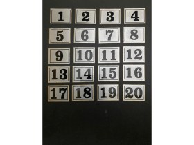 Resim Kapı Numarası Dolap,raf,posta Kutusu Numarası 3x3 cm 1 Den 20 Ye 