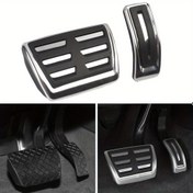 Resim Audi A4 B9 A5 A6 (C8) A7 Q5 Q7 Q7 Q8 2019-2024 için Araba Pedalları Paslanmaz Çelik Ayak Freni Pnömatik Gaz Pedalı Kapağı LHD 