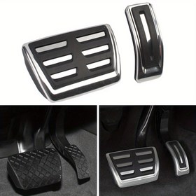 Resim Audi A4 B9 A5 A6 (C8) A7 Q5 Q7 Q7 Q8 2019-2024 için Araba Pedalları Paslanmaz Çelik Ayak Freni Pnömatik Gaz Pedalı Kapağı LHD 