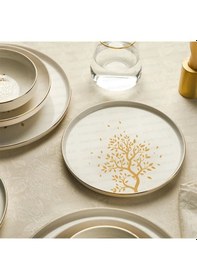 Resim Nehir Duru 6 Kişilik 24 Parça Hayat Ağacı Porselen Yemek Takımı 