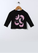 Resim Mammaramma Baskılı Siyah Bebek T-shirt 22fwg-29 