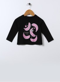 Resim Mammaramma Baskılı Siyah Bebek T-shirt 22fwg-29 