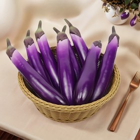 Resim Gerçekçi Mor Patlıcan Reklam - Fotoğrafçılık, Film & Ev Dekoru için Suni Deri Suni Sebze | Halloween, Noel, Paskalya, Şükran Günü için Mükemmel 