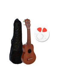 Resim Manuel Raymond Ka325brn Soprano Ukulele Seti Kahve Doğal Ahşap Görünüm Naylon Tel 