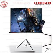 Resim Codegen TX-24 240x200 cm Tripod Ayaklı Taşınabilir Manuel Projeksiyon Perdesi (Arkası Siyah Fonlu) 