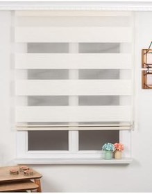 Resim Perdehanem Geniş Plise Zebra Perde 123KREM, Krem Rengi, 140 x 260 