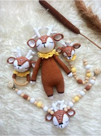 Resim OYUNCAKPARK Geyik Bambi Yeni Doğan Seti Amigurumi Organik Oyuncak 