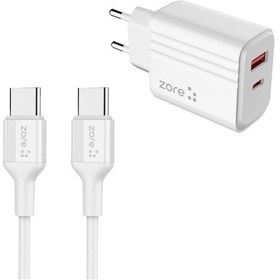 Resim Butam Bilişim Play Serisi Pl07 Type-c To Type-c 2in1 Pd Seyahat Şarj Aleti 20w - Beyaz Beyaz 