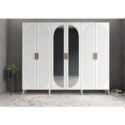 Resim Monet Membran 6 Kapaklı Portmanto Montaj Dahil Beyaz 240 Cm 