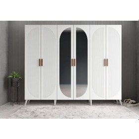 Resim Monet Membran 6 Kapaklı Portmanto Montaj Dahil Beyaz 240 Cm 