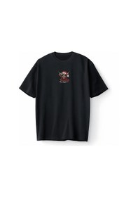 Resim Bumeta Mooey Christmas Boğa Desenli Oversize Unisex Tişört T-shirt Siyah 