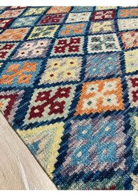 Resim Tuğra Etnik Desenli Alt Kısmı Dokuma Kilim 160x230 Ebatlı 