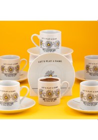 Resim Porsima 07 Porselen 12 Parça Türk Kahve Fincan Takımı 90ml 