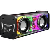 Resim Maiyame V8 Bluetooth Hoparlör Şeffaf Rgb Dazzle Işıklar Hoparlör Çift Ses Mecha Küçük Çelik Top Destek Tws Seri Tf Kartı 