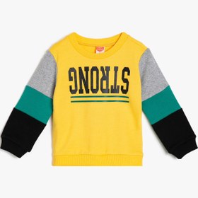 Resim Erkek Bebek Yazılı Baskılı Sweatshirt 