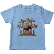 Resim Angemiel Baby Korkan Canavar Erkek Bebek Tişört Mavi B0779MDBBKETSRT 