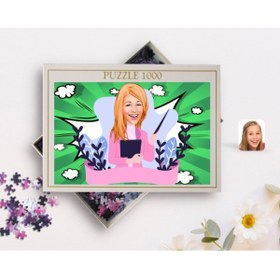 Resim Bk Gift Kişiye Özel Kadın Sınıf Öğretmeni Karikatürlü 1000 Parça Profesyonel Puzzle-2 