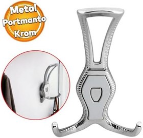 Resim Badem10 Galata Askı Portmanto Metal Vestiyer Duvar Dolap Elbise Askısı Krom Renk Mobilya Askılığı Aparat 