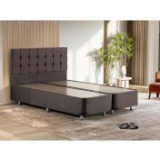 Resim Niron Rama Füme Baza Ve Başlık Seti, Çift Kişilik 140x190 cm Baza Ve Başlık Takımı 