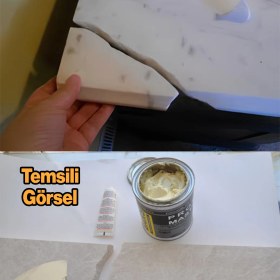 Resim Badem10 Granit Mermer Taş Fayans Çini Mozaik Beton Ahşap Yapıştırıcısı Polyester Sentetik Reçine 1000 Gram 