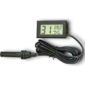 Resim Lidyahan Store Nem Ölçerli Iç Veya Dış Sıcaklık Ölçer Ev ve Bebek Odası Siyah Higrometre Termometre 