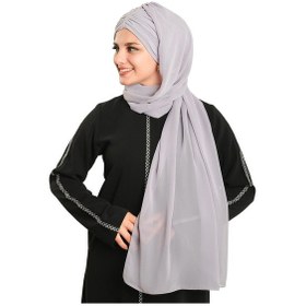 Resim Hürrem Bone Gri Pratik Hazır Geçmeli Bone Şal Şifon Drapeli 2507 15 gri 