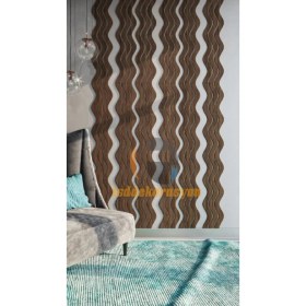 Resim Dalgalı Ahşap Duvar Paneli, Şık ve Doğal Dekorasyon Için Ideal Seçim 