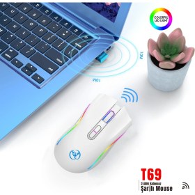 Resim HXSJ T69 Kablosuz Rgb 4800 Dpı Oyuncu Mouse - 650 Mah Yüksek Kapasiteli Batarya 