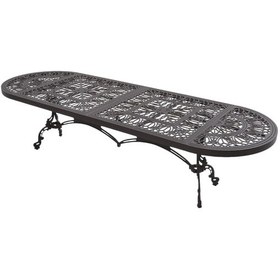 Resim Aden 8 Kişilik Bahçe Yemek Takımı Metal Döküm Rehome Siyah 