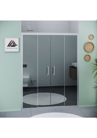 Resim Vesta D400 İki Duvar Arası 2 Sabit 2 Sürgü Duşakabin Parlak Profil Reflekte Aynalı Cam H: 190 Cm Diğer 