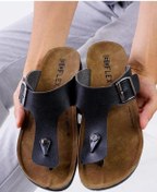 Resim Flex Erkek Ortopedik Mantar Tabanlı Siyah Renk Parmak Arası Plaj Deniz Yazlık Kaydırmaz Terlik 