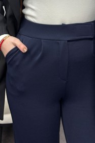 Resim Tesettür Diyarı Kadın Likralı Krep Kumaş Cırt Cırtlı Pantolon 