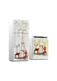 Resim Buzdolabı Ve Bulaşık Makinası Beyaz Eşya Sticker Kaplama Paris Vintage 