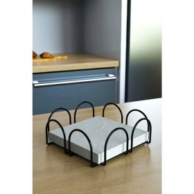 Resim Jusso Peçetelik Gold Metal Kare Yatay Cafe Sunum Peçeteliği Masa Üstü Kağıt Mutfak Peçetelik 