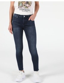 Resim Colin's 759 Lara Orta Bel Dar Paça Super Slim Fit Koyu Mavi Kadın Jean Pantolon CL1053657_Q1.V1_DN08527 Koyu Mavi 