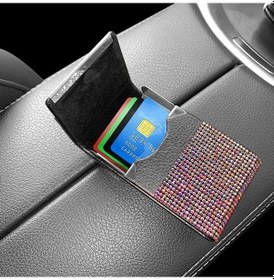 Resim Novahub Yeşil Elmas Sürücü Belgesi & Kredi Kartı Tutucu, Lüks Araba Aksesuarı, Bayanlar İçin Bling Kart Çantası Yeşil 