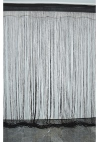 Resim İp Perde İnce Zincir 100 Cm En 280 Cm Boy Antrasit Renk Hazır İp Perde Antrasit 