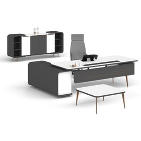 Resim Pierro Ofis Stella Makam Takımı - Beyaz - Füme 