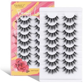 Resim Shineyee 8 Çift Uzun 3d Takma Kirpik - Doğal Görünüm, Rahat Kullanım, Yeniden Kullanılabilir 