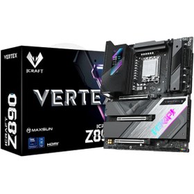 Resim MAXSUN İcraft Z890 Vertex WIFI LGA1851 DDR5 9000 Mhz M.2 HDMI ATX Intel Anakart 