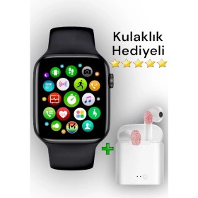 Resim Akıllı Saat ve Kablosuz Kulaklık Seti, Siyah ve Beyaz Renk Seçenekleri 