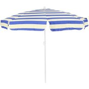 Resim Mavi Krem Çizgili 2 Metre Şemsiye - Plaj Şemsiyesi - Bahçe Balkon Şemsiye G1s 