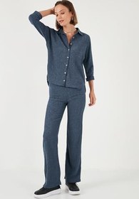 Resim Lela Streç Regular Fit Dokulu Gömlek Bayan GÖMLEK 5865975 
