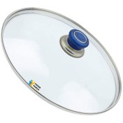 Resim Tencere Sahan Tava Cam Kapağı Kapak 40 Cm Mavi Tutma Tepesi 