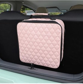 Resim Topnotch Büyük Kapasiteli Beyaz Yapay Deri Çizilmeye Dayanıklı Bagaj Saklama Kutusu Fermuarlı 