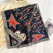 Resim 90x90cm/35.4x35.4in Kare Eşarp - Kadınlar için Retro Ağaç Baskılı Hafif Polyester Şal, Nefes Alabilir Esnek Olmayan Baş Örtüsü & Boyun Eşarbı, Günlük Kullanım ve Resmi Etkinlikler İçin Elde Yıkanabilir 