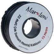 Resim Çok Damarlı Montaj Kablosu 22Awg 15 Metre Siyah 